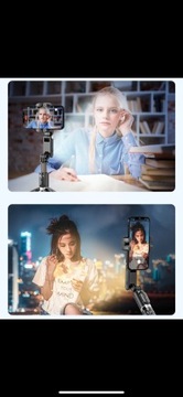 SELFIE STICK STABILIZATOR GIMBAL STATYW ZE ŚWIATŁEM Q18