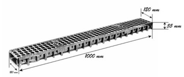 ЛИНЕЙНЫЙ ДРЕНАЖНЫЙ КАНАЛ 12,5Т КОМПЛЕКТ 3М ЧУГУН