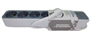 Przedłużacz z wyłącznikami 6 gniazd 1,5m