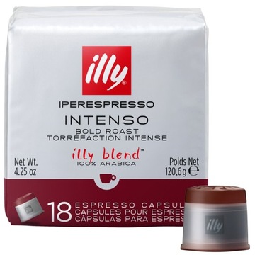 KAPSUŁKI illy ESPRESSO IPERESPRESSO INTENSO ARABICA 18 SZTUK DO NESPRESSO