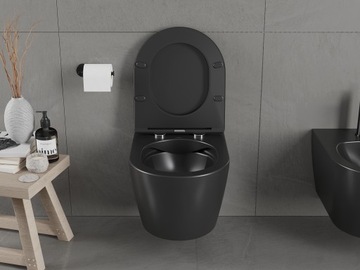 УНИТАЗ MEXEN CARMEN, ЧЕРНЫЙ МАТОВЫЙ, СИДЕНЬЕ БЕЗОБОДКИ