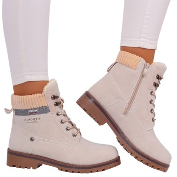 BUTY ZIMOWE BOTKI TRAPERY ZIMOWE OCIEPLANE DAMSKIE 38