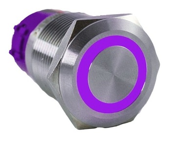PRZYCISK MONOSTABILNY WANDALOODPORNY 250V 5A 19x38MM FIOLETOWY