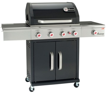 Grill Gazowy Ogrodowy Rodzinny Landmann 15 kW Duży Żeliwny Ruszt 65 x 44 cm