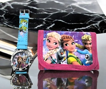 ZEGAREK FROZEN ELZA ANNA ELSA SUPER ZESTAW ZEGAREK +PORTFEL
