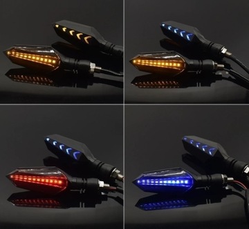 4x KIERUNKOWSKAZY LED DRL DYNAMICZNE PŁYWAJĄCE MOTOCYKL QUAD POZYCJA + STOP