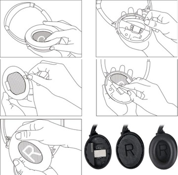 NAUSZNIKI PADY GĄBKI PODUSZKI DO BOSE QC45 QC35 I II QC25 QC15 QC2 AE2 TESA
