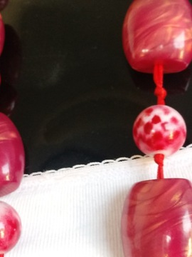 Розовые длинные жемчужные бусины в стиле бохо, блестящие малиново-красные пластиковые 99