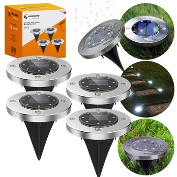 4x Lampa SOLARNA ogrodowa LED najazdowa gruntowa wbijana