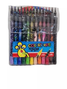 KREDKI I FLAMASTRY MONSTER COLORPEPES 12 15