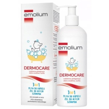 Emolium DERMOCARE 3w1 płyn żel szampon 400 ml