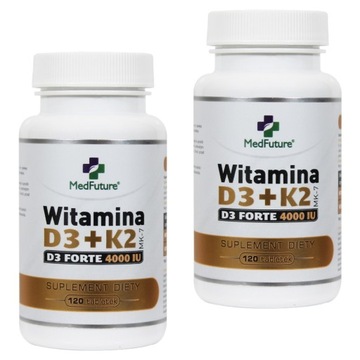 WITAMINA D3+K2 MK-7 100mcg FORTE 2 x120tab MOCNA