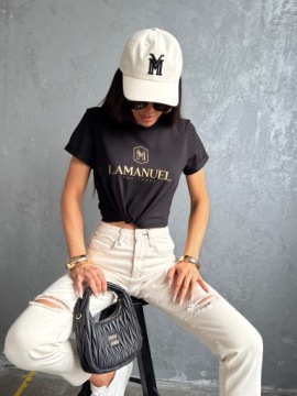 ФУТБОЛКА СО СТАЙЛЕРОМ LAMANUEL ЧЕРНАЯ