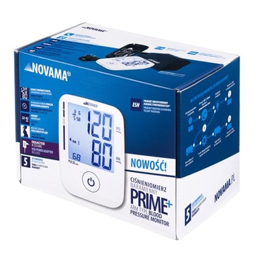 Ciśnieniomierz naramienny Novama Prime+ z ZASILACZEM USB, DUŻY MANKIET