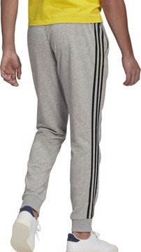 SPODNIE MĘSKIE ADIDAS ESSENTIALS TAPERED CUFF 3 STRIPES SZARE GK8889 r 2XL