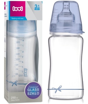 Butelka szklana Lovi Diamond Glass 250 ml 74/204boy 3m+