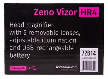 Lupa nagłowna z podświetleniem na akumulator USB Levenhuk Zeno Vizor HR4