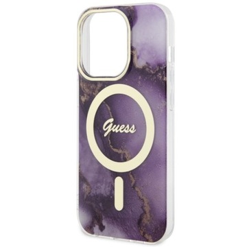 Чехол Guess для iPhone 14 Pro фиолетовый MagSafe