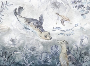 Tapeta OCEANIA SEAL Zwierzęta morskie dla dzieci