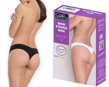 Stringi GATTA Mini String NINI bezszwowe XL czarne