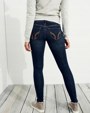 rurki skinny HOLLISTER abercrombie W24 XXS granat