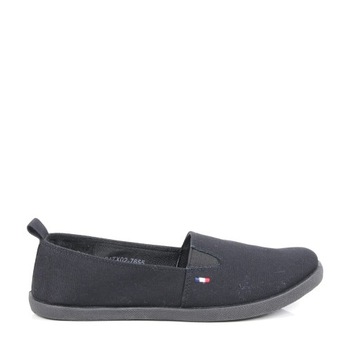 SLIP ON BUTY DAMSKIE TENISÓWKI WSUWANE BUTY SPORTOWE CZARNE WYGODNE