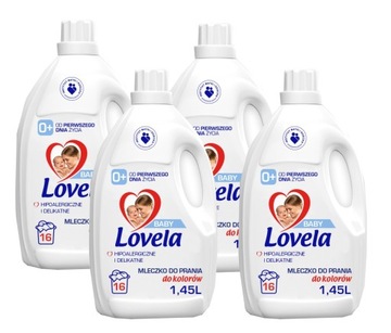 Lovela Baby hipoalergiczny płyn do prania mleczko dla dzieci kolor 1,45L x4