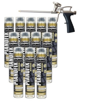 KLEJ DEKARSKI DO STYROPAPY XPS EPS 12szt+PISTOLET
