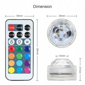 12 БЕСПРОВОДНЫХ СВЕТОДИОДНЫХ ЛАМП RGB С ДИСТАНЦИОННЫМ УПРАВЛЕНИЕМ