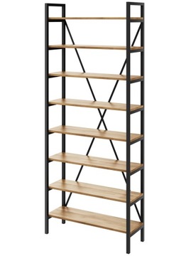 Regał Loft industrialny na książki dąb D8-30 120cm