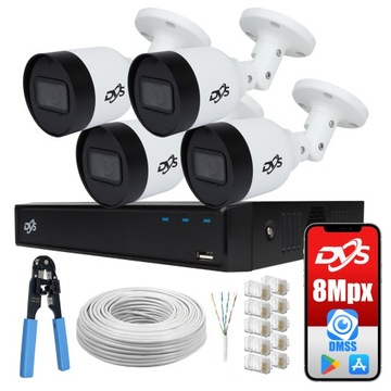 Zestaw monitoringu IP 4 kamery 4K 8Mpx 2160p PoE