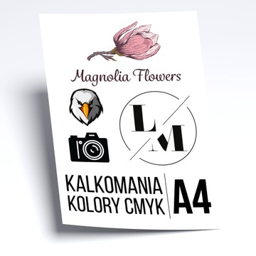 Kalkomania wodna WŁASNY WZÓR papier wodny transferowy WATERSLIDE format A4