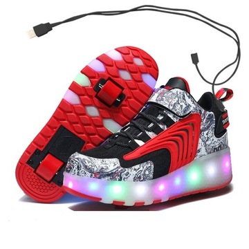 BUTOROLKI BUTY LED Z KÓŁKAMI WROTKI ROLKI