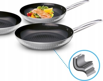 НАБОР ИЗ 3 ПРЕДМЕТОВ СКОВОРОДА С АНТИПРИГАРНЫМ ИЗ ЦЕРАФЛОНА