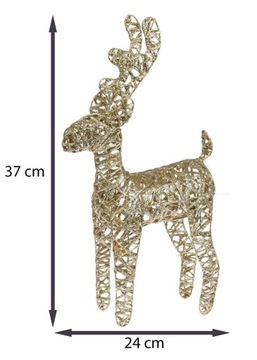 Светящееся декоративное рождественское украшение в виде северного оленя золотое Рождество 45 см