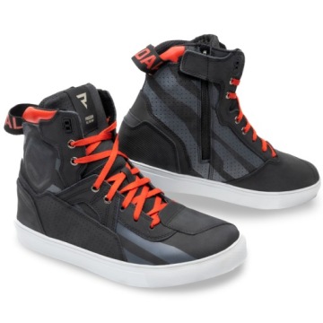 REBELHORN SKÓRZANE TRAMPKI MOTOCYKLOWE VANDAL PRINTED BLACK/RED 43