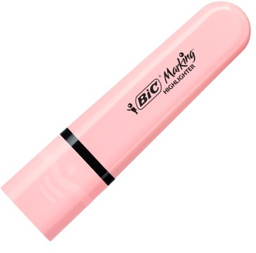 BIC HIGHLIGHTER FLAT ZAKREŚLACZ SZKOLNY BIUROWY PASTELOWY RÓŻOWY 1 SZT