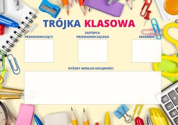 Trójka klasowa i dyżurni A3 Planer