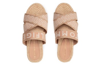 Tommy Hilfiger Klapki Damskie Boho Plecione Espadryle Sandrift r. 36