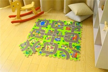 PUZZLE PIANKOWE MATA PIANKOWA EDUKACYJNA DLA DZIECI MIASTO ULICE DROGI 9EL