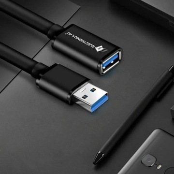 Kabel przewód przedłużający przedłużacz USB A 3.0 5Gb/s męski do żeński 5m