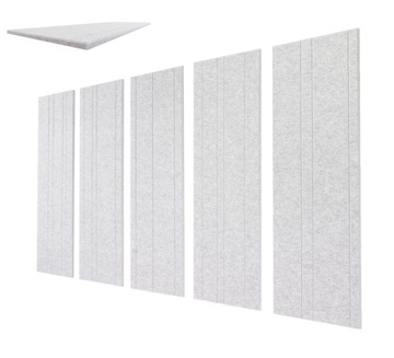 Zestaw panele filcowe akustyczne NIEZAPALNE ściana 1,2cm JASNE SZARE atesty