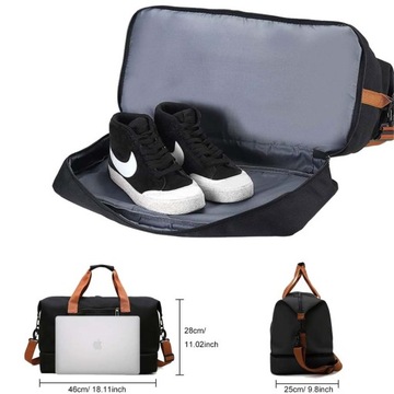 БОЛЬШАЯ СПОРТИВНАЯ ДОРОЖНАЯ СУМКА, РУЧНАЯ КЛАДЬ, ТУРИСТИЧЕСКАЯ, ЧЕРНАЯ, ВОДОНЕПРОНИЦАЕМАЯ