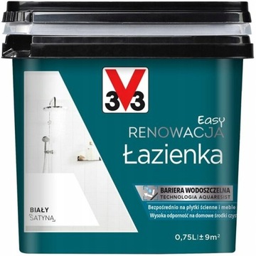V33 FARBA EASY RENOWACJA DO ŁAZIENKI BIAŁA 0,75L