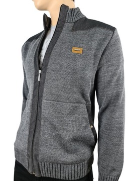 Sweter rozpinany z kieszeniami jak kurtka PRODUKT POLSKI grafit 4XL