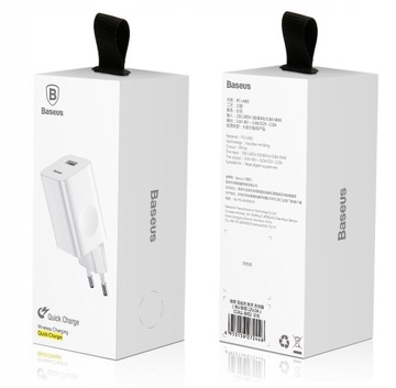 БЫСТРОЕ СЕТЕВОЕ ЗАРЯДНОЕ УСТРОЙСТВО BASEUS ДЛЯ ТЕЛЕФОНА USB QC 3.0 24 Вт 3 А