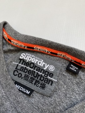 Superdry Super DRY szary bawelniany LONG SLEEVE BLUZA /M