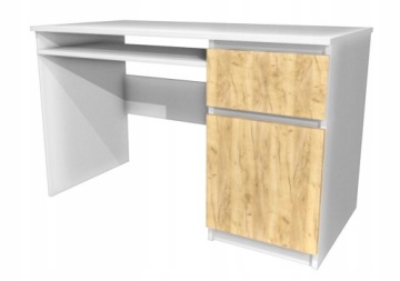 Белый письменный стол, белые фасады 120х60 см, КОМА II