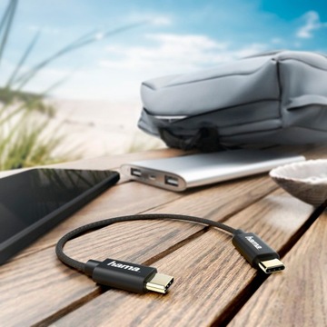 КАБЕЛЬ ЗАРЯДКИ/ПЕРЕДАЧИ USB-C - USB-C 0,2 м HAMA