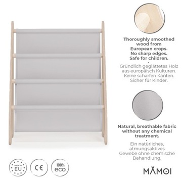 Детская книжная полка, Книжный шкаф, Органайзер для книг МАМОИ